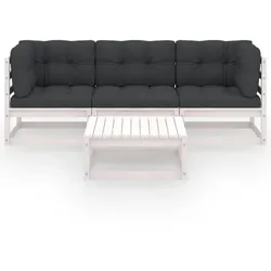 vidaXL 4-tlg. Garten-Lounge-Set mit Kissen Kiefer Massivholz
