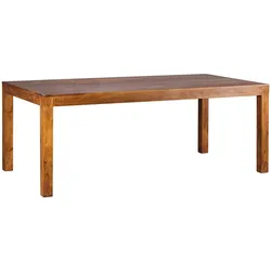 Kadima Design Esstisch Massivholz 180x90 cm | Sheesham Holztisch Rechteckig | Dunkelbraun | Handarbeit | NAKO Kollektion