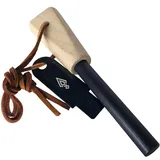 VÅRDKAS Ferro Rod Feuerzeug Starter mit Holzgriff und Schläger – kompakter 6,5 cm Feuerstahl unverzichtbar für Survival Bushcraft Wanderausrüstung – Ferrocerium Magnesium Compound 15.000+ Schläge