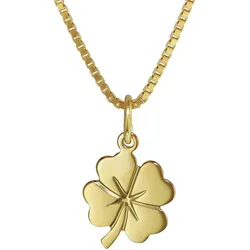 trendor 35922 Kleeblatt Anhänger Gold 333 (8 Karat) + goldplattierte Halskette, 40 cm