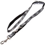 Trixie Hundeleine 200cm + Halsband Pfoten Silver Reflect Größe S-M - grau