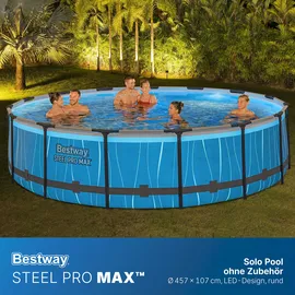 BESTWAY Steel Pro MAX Solo Pool Ø 457 x 107 cm grau