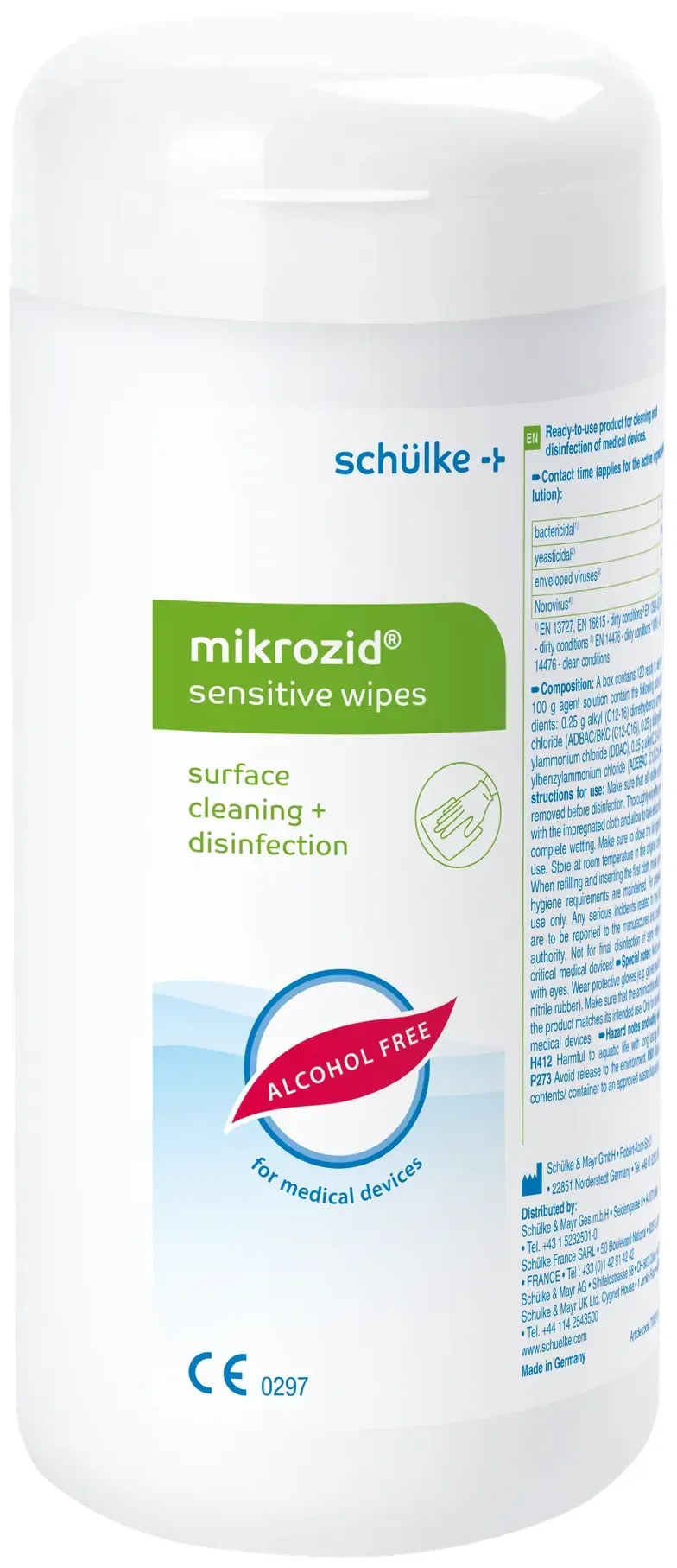 Schülke | Mikrozid Sensitive Wipes | Alkoholfreie Schnelldesinfektion | 120 Tücher