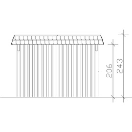 SKANHOLZ Skan Holz Carport Wendland mit Abstellraum 362 x 870 cm mit Aluminiumdach