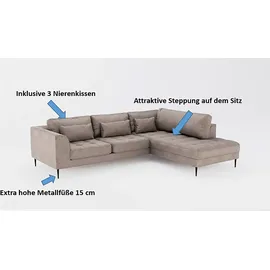 TRENDMANUFAKTUR Eckcouch Polyester 2-Sitzer Grün