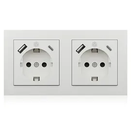 Icy Box Doppelsteckdose Unterputz IB-MPS4200W-PD Weiß 2 St.