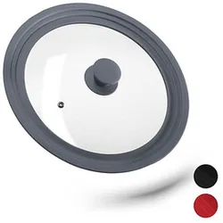 relaxdays Universal-Topfdeckel grau 31,5 cm