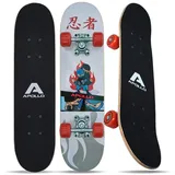 Apollo Kinderskateboard - Ninja WEISS|ROT 61 CM