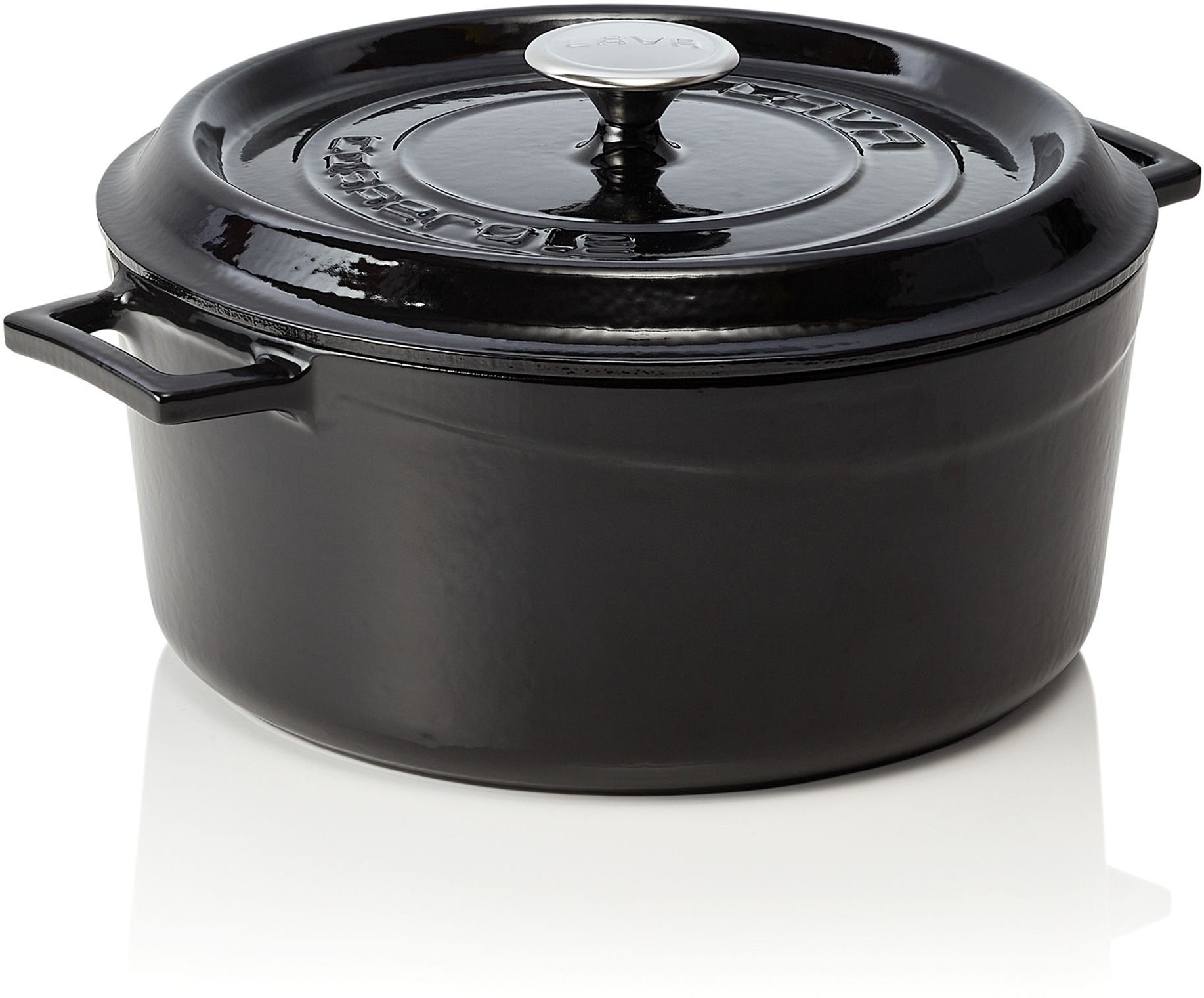 Gastro LAVA Casseroles round , schwarz emaillierter Bräter, Gusseisen 29 x 12,5 cm