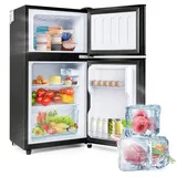 Blossom Kühl-/Gefrierkombination EX308799SAA, 86.8 cm hoch, 42 cm breit, 7 Temperaturstufen, LED-Beleuchtung, Freistehend, Energieklasse E schwarz