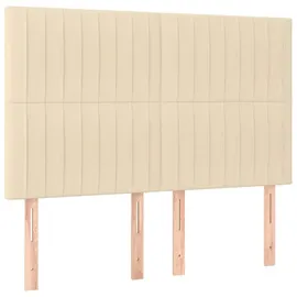 vidaXL Boxspringbett mit Matratze & LED Creme 140x200 cm Stoff
