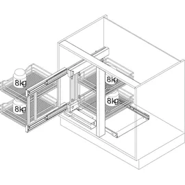 Vauth-Sagel Eckschrankauszug Vs Cor Flex - 1000 mm - für Korpusbreite 1000