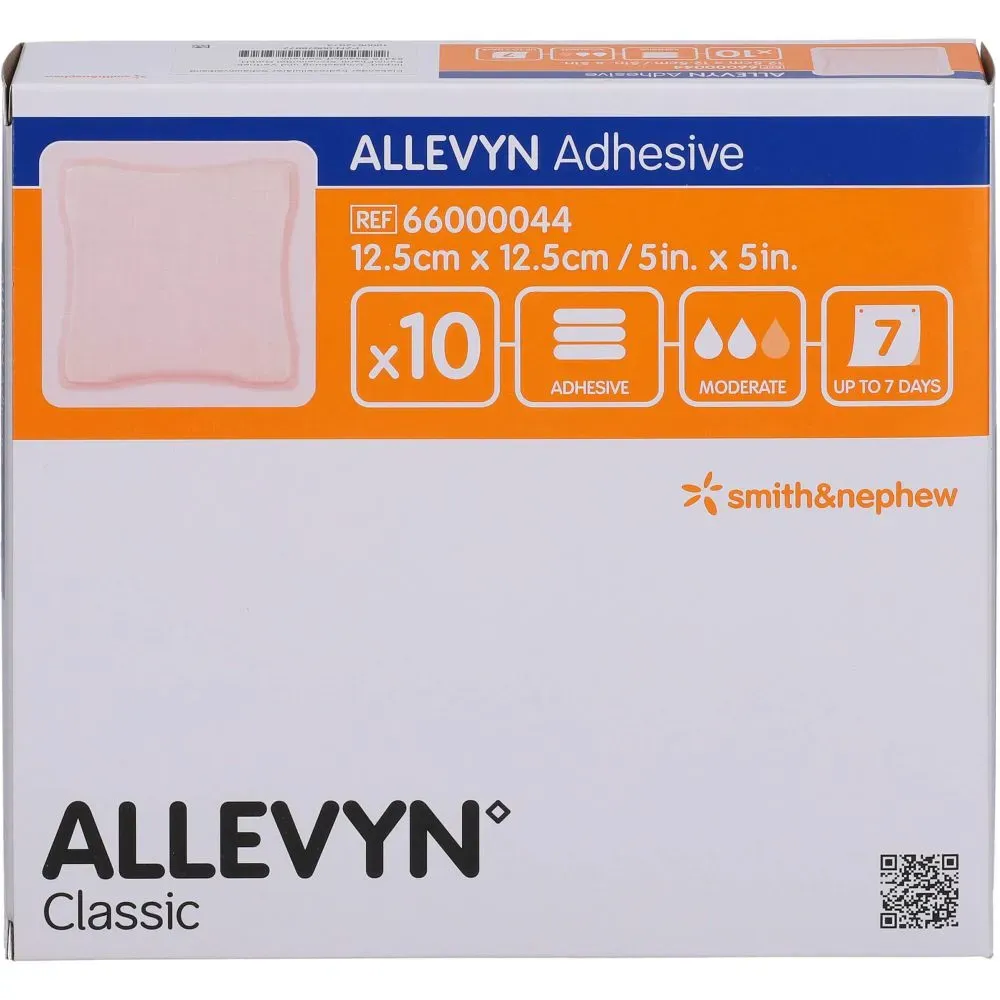 ALLEVYN Adhesive 12,5x12,5 cm haftende Wundauflage 10 St