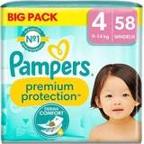 Pampers Premium Protection Größe 4 - 9kg 14kg Windeln 58 St