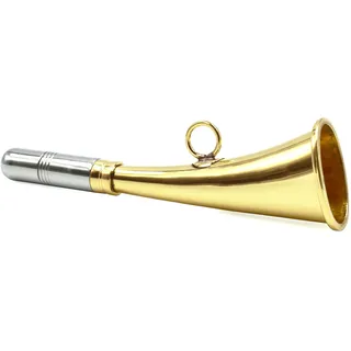 Signalhorn Jagdhorn Rufhorn Nebelhorn 16cm 22cm 26cm Jagd Boot aus Messing, poliert, Golden (16 cm)