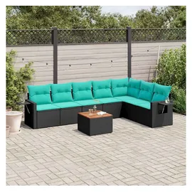 vidaXL Gartensofa-Set 8-tlg. Loungesofa schwarz