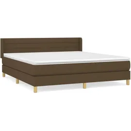 vidaXL Boxspringbett mit Matratze Dunkelbraun 180x200 cm Stoff