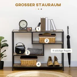 Homcom Konsolentisch 99,6 x 33,6 x 74 cm braun|schwarz