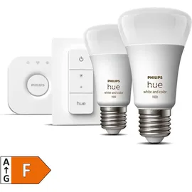 Philips Hue White & Col. Amb. E27 2er inkl. Dimmer Switch 75W Starter Set warmweiß