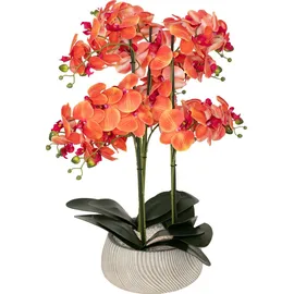 Atmosphera Créateur d'intérieur Künstliche Orchidee im Blumentopf, 65 cm - Orange