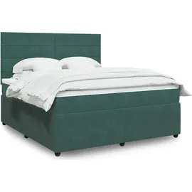vidaXL Boxspringbett 180 x 200 cm Dunkelgrün