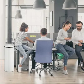 Relaxdays Sensor Mülleimer 50 l Weiß