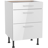 OPTIFIT Unterschrank mit 3 Auszügen Rurik986 60 cm x 87 cm x 58,4 cm Weiß