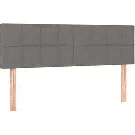 vidaXL Boxspringbett mit Matratze & LED Dunkelgrau 140x200 cm Stoff