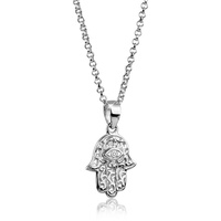 Nenalina Kette mit Anhänger Hamsa Hand Symbol Ornament 925 Silber«, 88663507-45 Silber