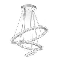 oyajia Deckenleuchte Moderne LED Deckenlampe, Dimmbar Kristall Pendelleuchte, 60+40+20 cm, LED fest integriert, Kaltweiß/Naturweiß/Warmweiß, Hängelampe mit Fernbedienung,Höhenverstellbar Esstischlampe, Bürolampe