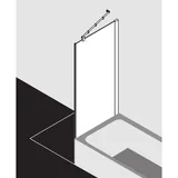 Kermi Pasa XP Seitenwand verkürzt neben Badewanne PXTVD080161PK 80x160cm, silber mattglanz, ESG klar Clean