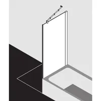 Kermi Pasa XP Seitenwand verkürzt neben Badewanne PXTVD080161PK 80x160cm, silber mattglanz, ESG klar Clean
