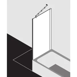 Kermi Pasa XP Seitenwand verkürzt neben Badewanne PXTVD080161PK 80x160cm, silber mattglanz, ESG klar Clean