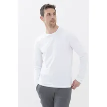 MEY Herren Longsleeve weiß Baumwolle & Mix unifarben, weiß, NOS