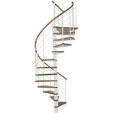 Minka Spindeltreppe Venezia Walnuss Weiß Ø 160 cm Geschosshöhe bis 305,5 cm