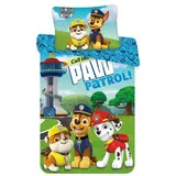 JFabrics Paw Patrol, wendbar, Bettbezug 100 x 135 cm + 40 x 60 cm, Marcus, Chase und Ruben