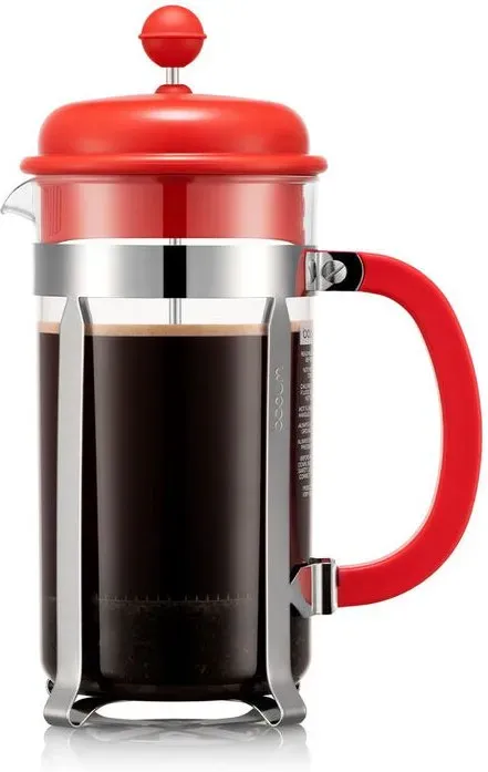 BODUM CAFFETTIERA 1L - 8 Tassen - Saftiges Rot - French Press Kaffeebereiter