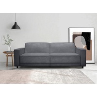 Dorel Home 3-Sitzer Allie Schlafsofa 225 cm, Bett-Funktion (108/190cm), trendiger Cord o. pflegeleichter Velours grau