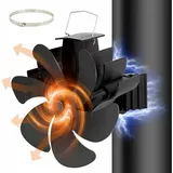 Ugreat - Ofen-Kaminventilator, 6 Flügel, leiser Betrieb. Ofenventilator, thermisch betriebener Kaminventilator, wärmebetrieben, kein Strom