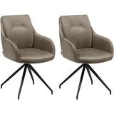 omg design Esszimmerstuhl OMG DESIGN "Tijn", grau (taupe, schwarz), B:57cm H:87cm T:66cm, Stühle, Esszimmerstuhl, Drehstuhl, Armlehnenstuhl, pflegeleicht