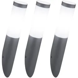 3er Set Außen Wand Lampe Garten Edelstahl Haus Leuchte Fassaden Fackel anthrazit