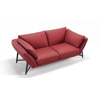 Sofanella 2-Sitzer Leder Estella, Relaxsofa, Designsofa, Designer Couch, Italienisches Sofa, 2er Sofa rot