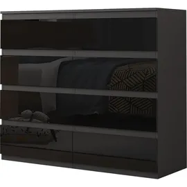 Hti-Living HTI-Living, Kommode + Sideboard, Sideboard Kenji 8 Schubladen Hochglanz Schwarz