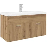 vidaXL Waschbeckenunterschrank mit Einbaubecken Artisan-Eiche