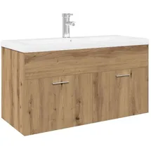 vidaXL Waschbeckenunterschrank mit Einbaubecken Artisan-Eiche