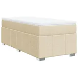 vidaXL Boxspringbett mit Matratze Creme 100x200 cm Stoff