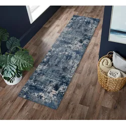 Kadima Design `Dee` Abstrakte Kunst-Teppiche in Premium-Qualität. Farbe: Blau, 80x300 cm