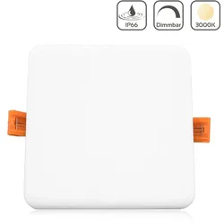 LED Panel Einbaustrahler eckig weiss IP66 dimmbar - Lichtfarbe: Warmweiß 3000K -...