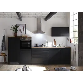 BASIC by Balculina Yourkitchen Küchenblock 320 cm, wahlweise mit E-Geräten, schwarz