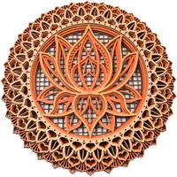 Muteitt Mandala-wanddekoration, Hölzerne Mandala-wandkunst, Ausgehöhlte Lotusblumen-wanddekoration, Spirituelle Raumdekoration Für Schlafzimmer, Wohnzimmer, Bauernhaus-dekor
